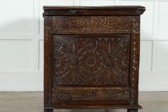 18thC English Carved Oak Coffer - 3838569