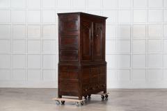 18thC English Oak Livery Cupboard - 3784369