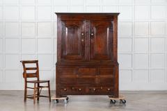 18thC English Oak Livery Cupboard - 3784370