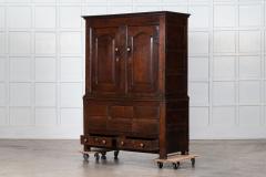 18thC English Oak Livery Cupboard - 3784372