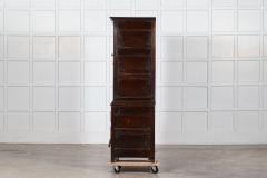 18thC English Oak Livery Cupboard - 3784374