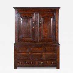 18thC English Oak Livery Cupboard - 3789127