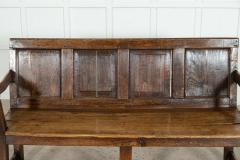 18thC English Oak Vernacular Settle - 3686480