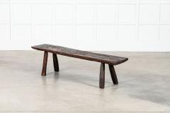 18thC English Vernacular Oak Pig Bench - 3949585
