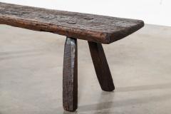 18thC English Vernacular Oak Pig Bench - 3949586