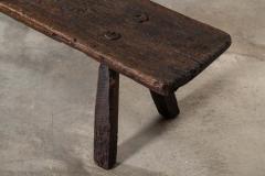 18thC English Vernacular Oak Pig Bench - 3949589