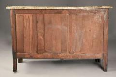 18thc French R gence rosewood serpentine commode with marble top - 4805706