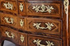 18thc French R gence rosewood serpentine commode with marble top - 4805709