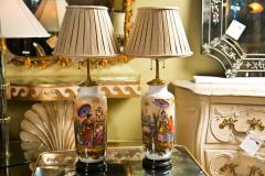 19 C French Chinoiserie Porcelain Lamps Pair - 2930261