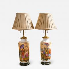 19 C French Chinoiserie Porcelain Lamps Pair - 2930659