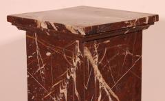 19 Century Pedestal In Royal Red Marble - 3512167