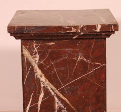 19 Century Pedestal In Royal Red Marble - 3512168