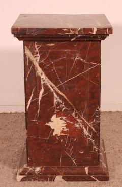 19 Century Pedestal In Royal Red Marble - 3512169