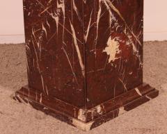 19 Century Pedestal In Royal Red Marble - 3512174