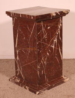 19 Century Pedestal In Royal Red Marble - 3512175