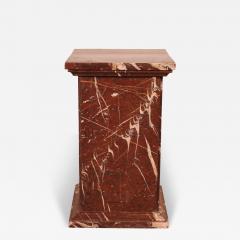 19 Century Pedestal In Royal Red Marble - 3517427
