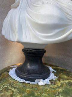 1900 1920 Neapolitan Carrara Marble Bust of Bride with Veil - 2863358