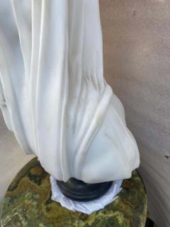 1900 1920 Neapolitan Carrara Marble Bust of Bride with Veil - 2863417