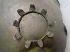 1900 Art Nouveau Patinated Bronze Fruit Basket Japanese Crane And Water Lilies - 3336190