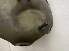 1900 Art Nouveau Patinated Bronze Fruit Basket Japanese Crane And Water Lilies - 3336192