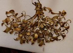 1900 Ball of Mistletoe Art Nouveau Bronze Has five Bulbs and Pearls Opaline - 2433410