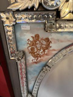 1900 Venetian Napoleon III Mirror Four Seasons painting Under Glass H 144 cm - 4590068