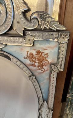1900 Venetian Napoleon III Mirror Four Seasons painting Under Glass H 144 cm - 4590069