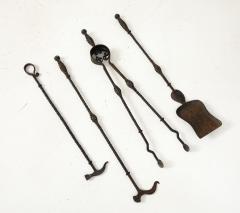 1900 Wrought iron fire place tools set - 3714479