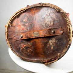 1900s Antique Victorian Leather Hat Box Baggage S Moss Toronto - 3159406