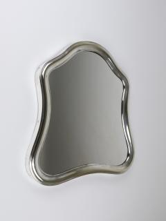 1900s Antique Viennese Scalloped Silver Wall Mirror Austria ca 1900 - 4571373