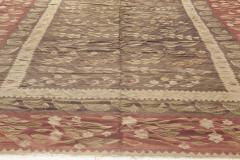 1900s Bessarabian Burgundy Brown and Beige Handmade Wool Rug - 2448000