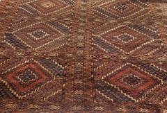 1900s Caucasian Handmade Wool Rug in Beige Blue Brown and Red - 2450004