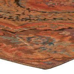 1900s Caucasian Karabagh Handmade Wool Carpet in Red Orange and Brown - 2450018