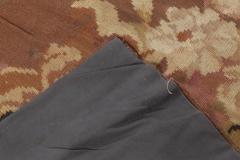 1900s French Aubusson Floral Beige Black Brown Pink Wool Rug - 2450127