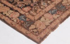 1900s Karabagh Botanic Brown and Pink Handmade Wool Carpet - 2450171