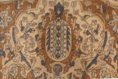 1900s Persian Kirman Brown Beige and Blue Handmade Wool Rug - 2447048