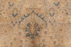1900s Persian Kirman Cream Beige and Blue Handwoven Wool Rug - 2447043