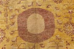 1900s Samarkand Khotan Yellow and Brown Handmade Wool Rug - 2447963