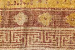 1900s Samarkand Khotan Yellow and Brown Handmade Wool Rug - 2447964