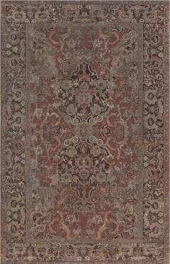 1900s Turkish Hereke Dusty Rose and Burgundy Handmade Wool Carpet - 2450415