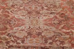 1900s Turkish Hereke Dusty Rose and Burgundy Handmade Wool Carpet - 2450417