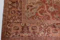 1900s Turkish Hereke Dusty Rose and Burgundy Handmade Wool Carpet - 2450418