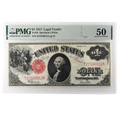1917 1 Legal Tender Note PMG AU50 - 4550959