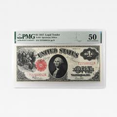 1917 1 Legal Tender Note PMG AU50 - 4553351