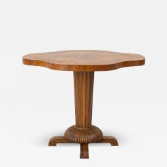 1918 Swedish late Art Nouveau pedestal salon table w intarsia - 4699960