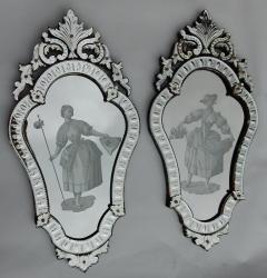 1920 1940 Pair of Mirrors with Elegant Women - 2534151