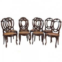 1920s Antique Italian Set of 8 Dining Chairs Mahogany - 152748