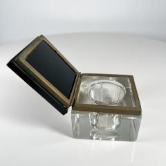 1920s Art Deco Antique Square Glass Ink Well - 2955317