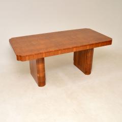 1920s Art Deco Burr Walnut Cloud Back Dining Table Chairs - 3114475