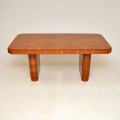 1920s Art Deco Burr Walnut Cloud Back Dining Table Chairs - 3114476